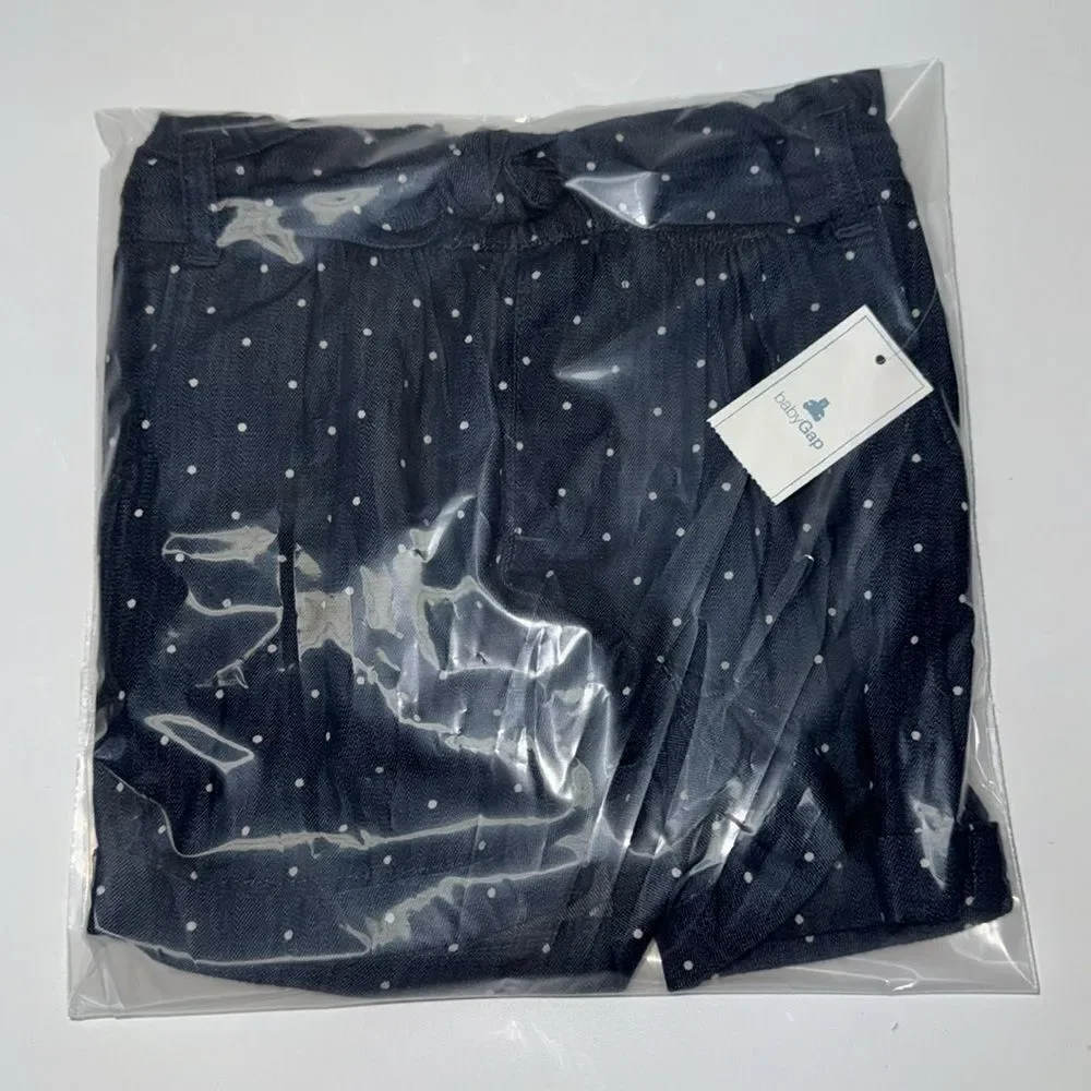🔥GAP Blue and White Polka Dot High-Waisted Shorts